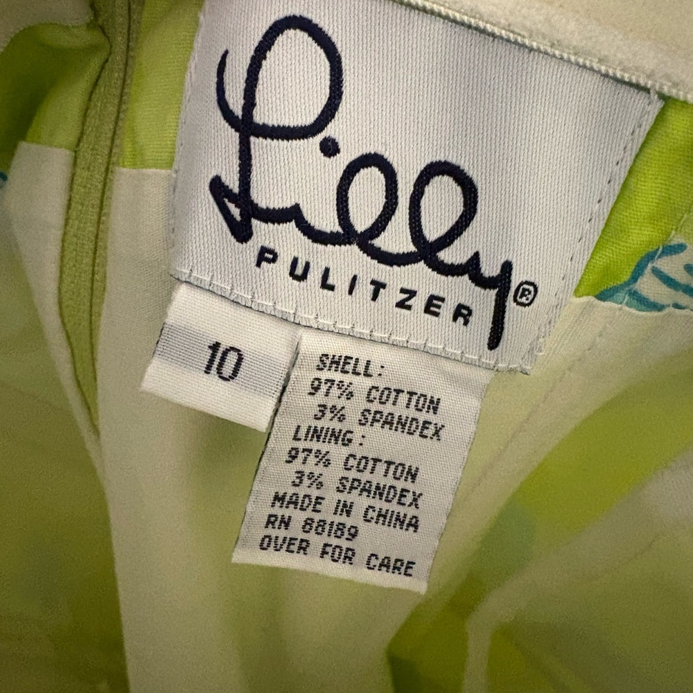 Lilly Pulitzer Low Tide Green Strapless dress y2k white label beach tropical - Picture 9 of 11